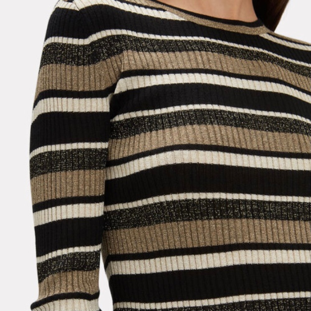 Frame Panel Striped Ribbed Top - Picture 3 of 13